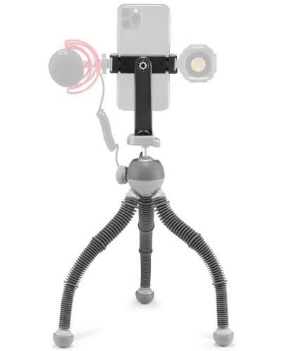 Гъвкав статив Joby - PodZilla Large Kit, с държач за телефон, сив