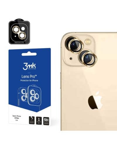 Стъклен протектор 3mk - Lens Protection Pro, iPhone 14 Plus, златист