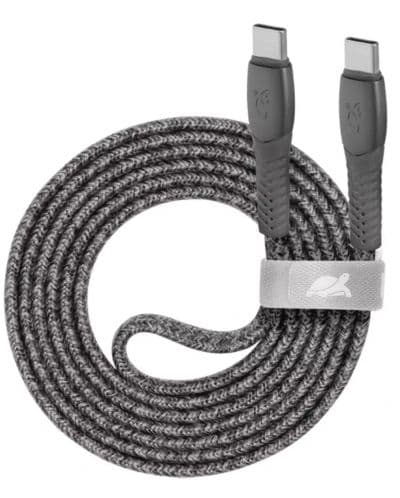 Кабел Rivacase - PS6105GR12, USB-C/USB-C, 1.2 m, сив