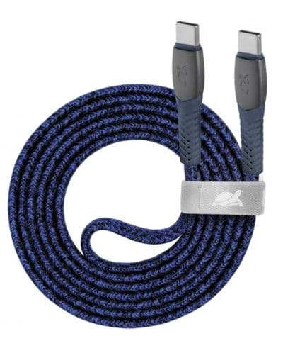 Кабел Rivacase - PS6105BL12, USB-C/USB-C, 1.2 m, син