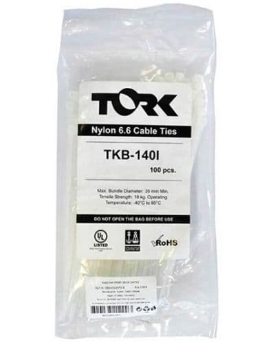 Кабелни връзки Tork - 150/2.5, 100 броя, бели