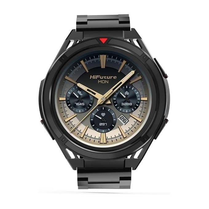 HiFuture Active Black Red, *1.43" AMOLED, Dual Band GPS +Compass + Altimeter 466*466, Powered by Dual Core & Syntra AI, Bluetooth Call, 5ATM Waterproof, 24/7 True Heart Rate & Blood Oxygen Sensor, Up to 10 days daily use