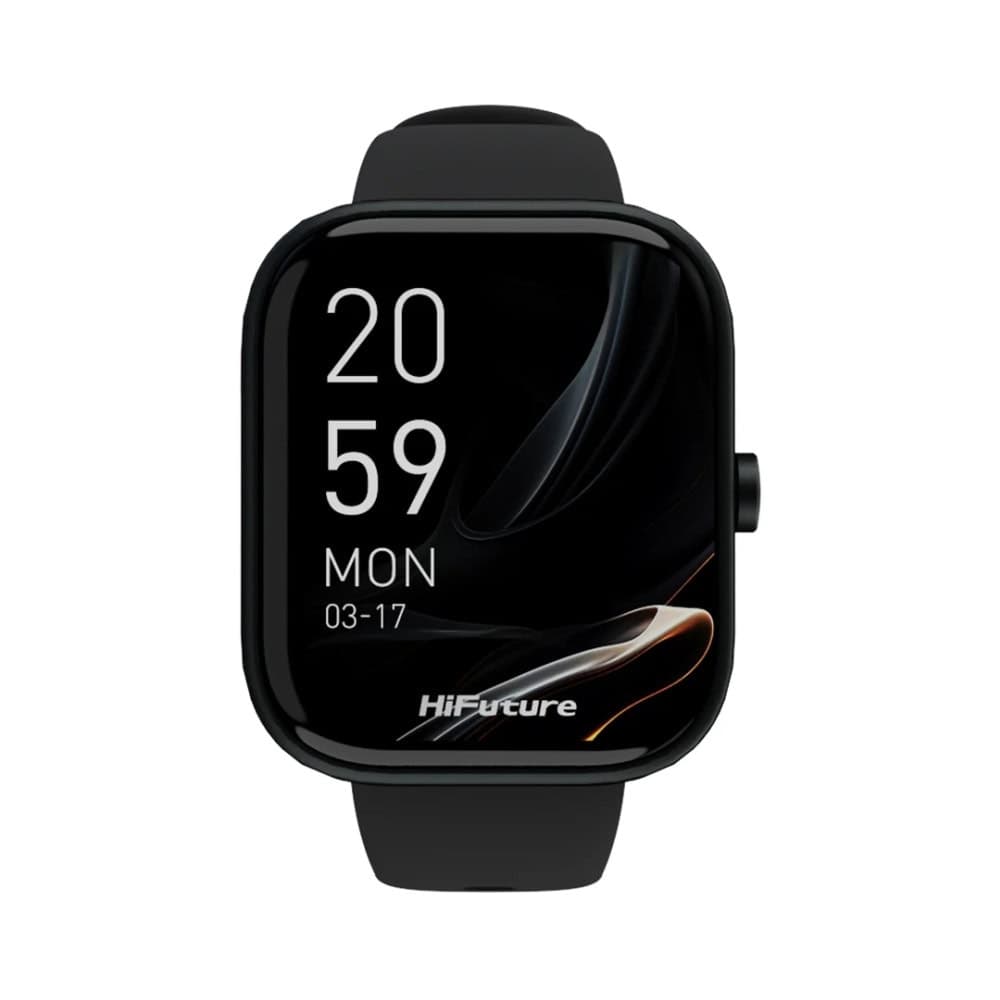HiFuture Lume Black, 1.85 " IPS, Powered by Dual Core, Aerospace-Grade Ultra Light Aluminum Frame, Bluetooth Call, 3D User Interface, 1ATM Waterproof, 24/7 True Heart Rate & Blood Oxygen Sensor, 100+ Sports Mode, Up to 7 days daily use