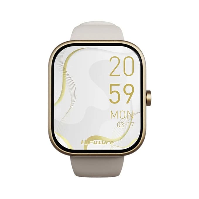 HiFuture Lume Champagne Gold, 1.85 " IPS, Powered by Dual Core, Aerospace-Grade Ultra Light Aluminum Frame, Bluetooth Call, 3D User Interface, 1ATM Waterproof, 24/7 True Heart Rate & Blood Oxygen Sensor, 100+ Sports Mode, Up to 7 days daily use