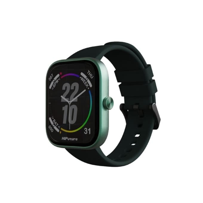 HiFuture Lume Dark Green, 1.85 " IPS, Powered by Dual Core, Aerospace-Grade Ultra Light Aluminum Frame, Bluetooth Call, 3D User Interface, 1ATM Waterproof, 24/7 True Heart Rate & Blood Oxygen Sensor, 100+ Sports Mode, Up to 7 days daily use