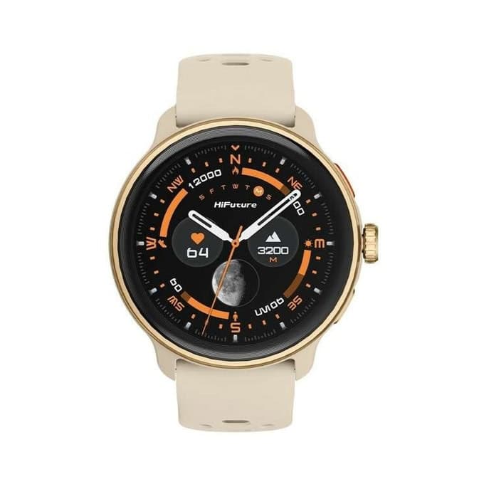 HiFuture Vela Latte, 1.43" AMOLED, GPS +Compass + Altimeter, 466*466, Support Local Music(100M Space), Support AI Coach for Training, Powered by Dual Core, Bluetooth Call, 5ATM Waterproof, 24/7 True Heart Rate & Blood, Oxygen Sensor, Up to 10 days daily