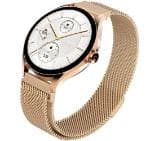 HiFuture Aura2 Rose Gold, 1.32 "AMOLED, Powered by Dual Core, Metallic Frame, Bluetooth Call, 3D User Interface, 1ATM Waterproof, 24/7 True Heart Rate & Blood Oxygen Sensor, 100+ Sports Mode, Up to 7 days daily use, Extra Silicone Strap inbox