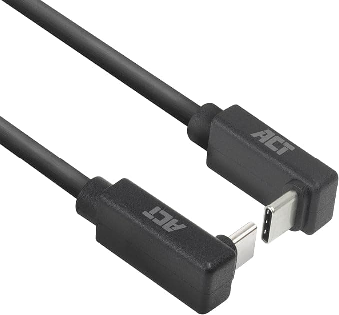 ACT Кабел USB-C - USB-C, 2м, 10Gbps 60W, ъглов нагоре/надолу