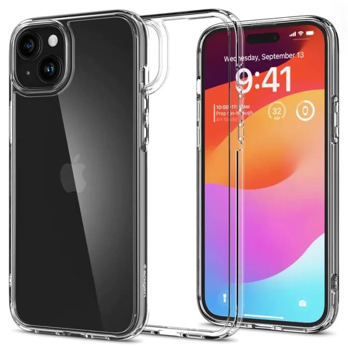 Хибриден кейс с висока степен на защита за iPhone 15 - Spigen Ultra Hybrid Case (прозрачен)