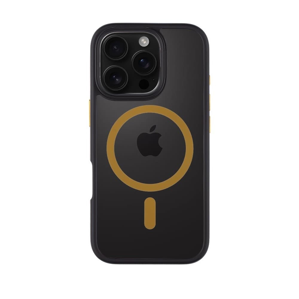 Хибриден удароустойчив кейс с MagSafe за iPhone 16 Pro - Tactical MagForce Hyperstealth 2.0 Cover (черен-жълт)