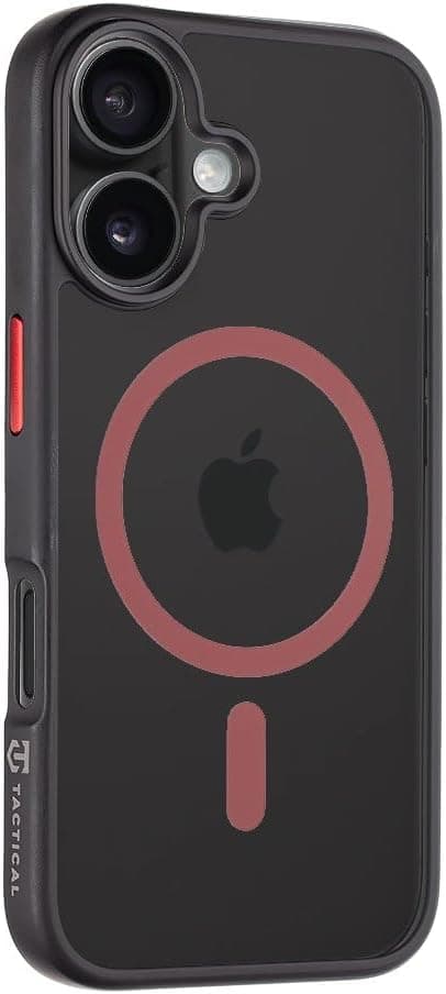 Хибриден удароустойчив кейс с MagSafe за iPhone 16 - Tactical MagForce Hyperstealth 2.0 Cover (черен-червен)