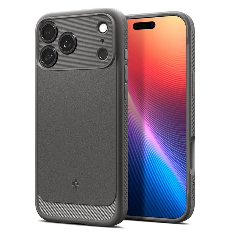 Удароустойчив силиконов (TPU) калъф с MagSafe за iPhone 17 Pro Max - Spigen Rugged Armor MagSafe Case (сив)