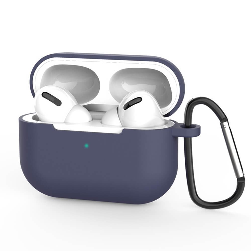 Силиконов калъф с карабинер за Apple Airpods Pro 3 - Techsuit Silicone Case (тъмносин)