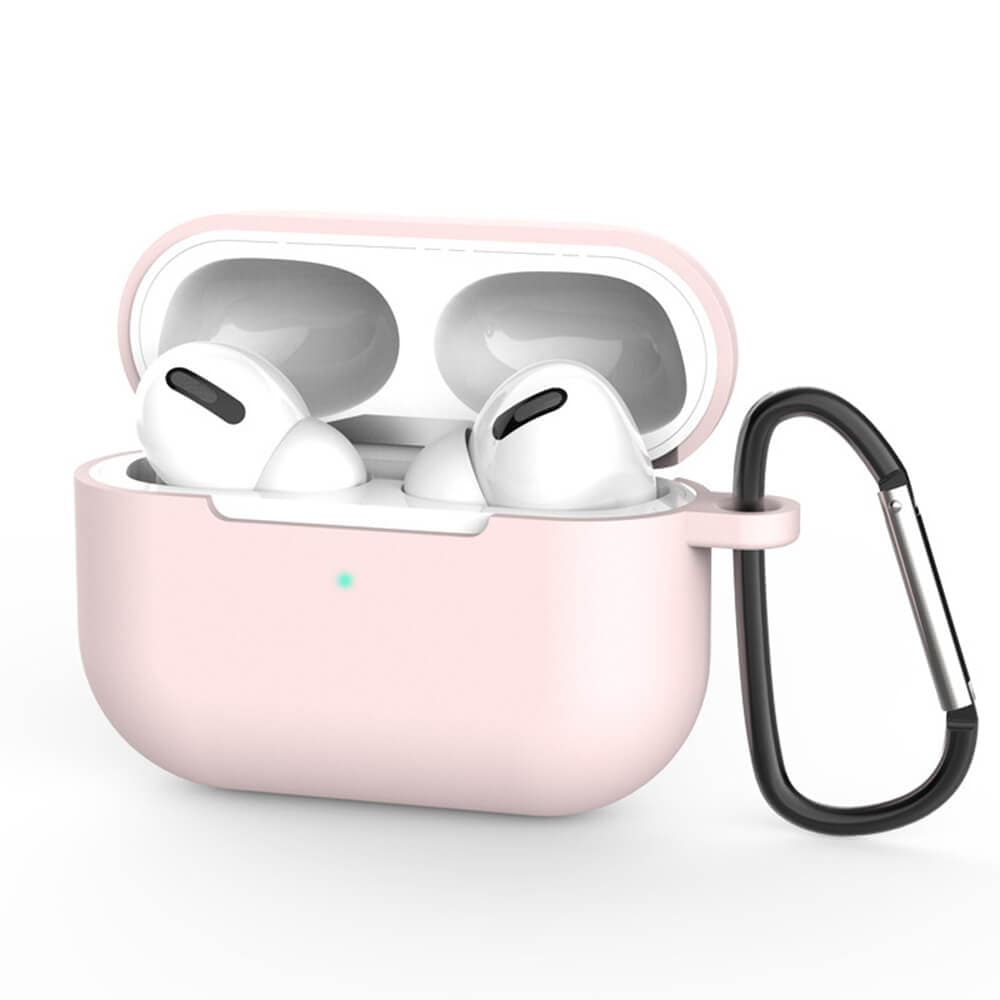 Силиконов калъф с карабинер за Apple Airpods Pro 3 - Techsuit Silicone Case (розов)