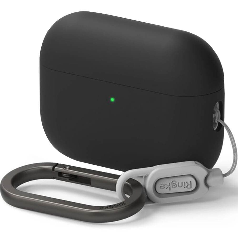 Силиконов (TPU) калъф с карабинер за Apple AirPods Pro 3 - Ringke Silicone Hang Case (черен)