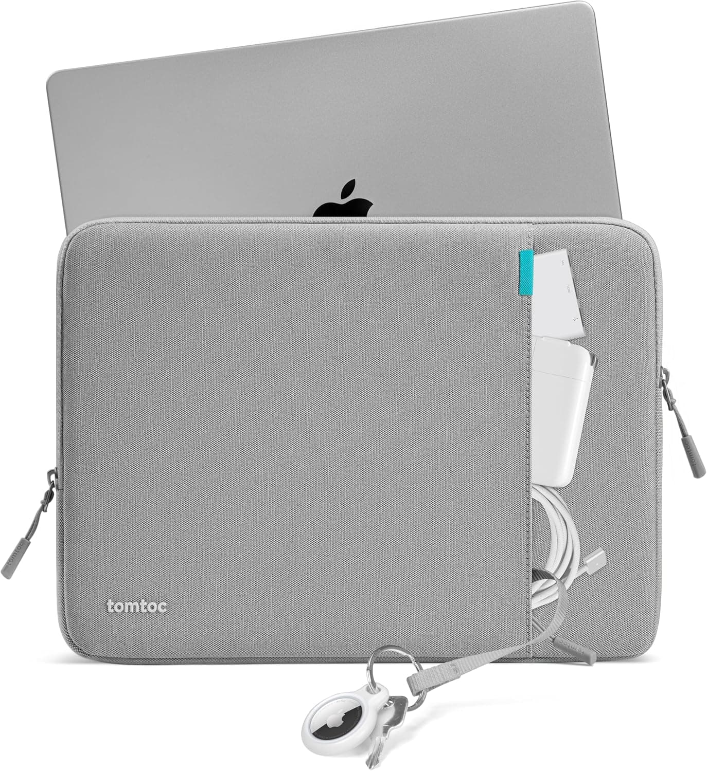 Текстилен калъф и органайзер за аксесоари за MacBook Air 13, MacBook Pro 13, MacBook Pro 14 и лаптопи до 14 инча - Tomtoc A13 Laptop Sleeve and Accessories Bag (сив)
