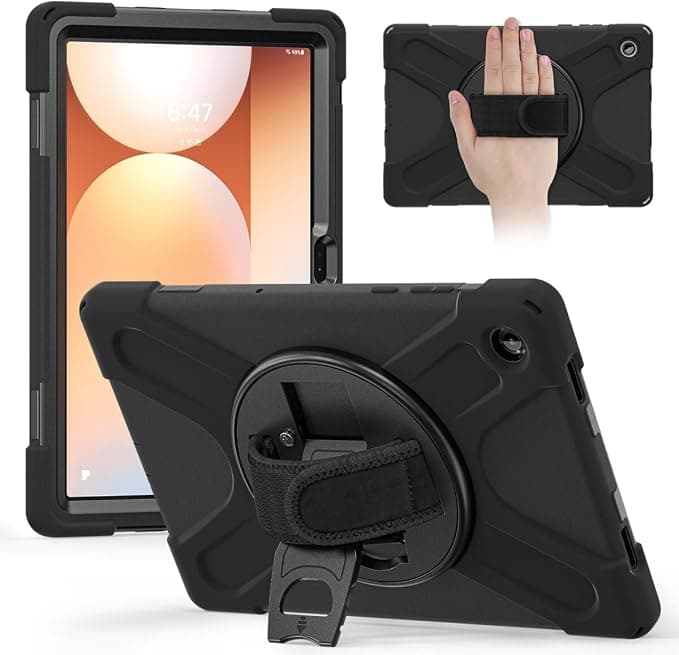 Удароустойчив кейс за Samsung Galaxy Tab A11 - 4smarts Rugged Grip Tablet Case (черен)