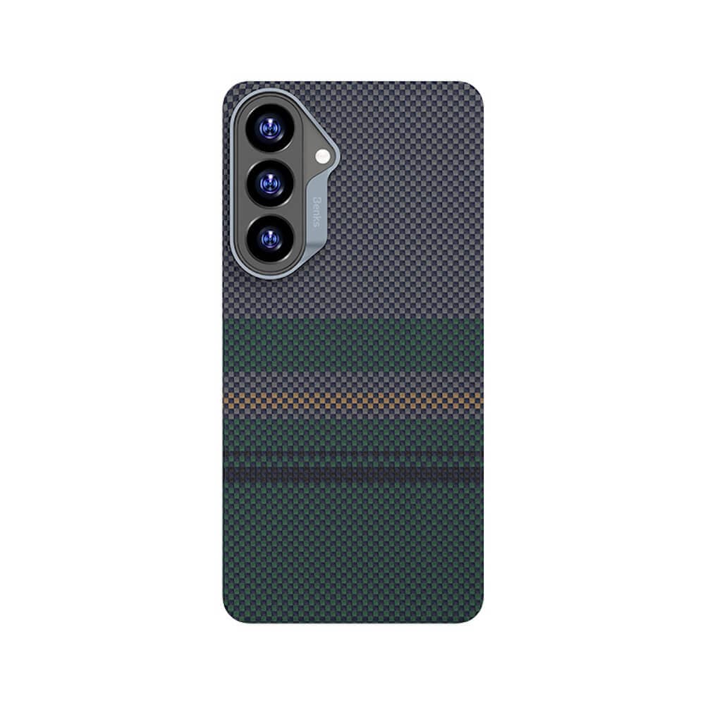 Кевларен кейс с MagSafe за Samsung Galaxy S26 - Benks Armor Air Aurora Kevlar Case 600D (черен-зелен)