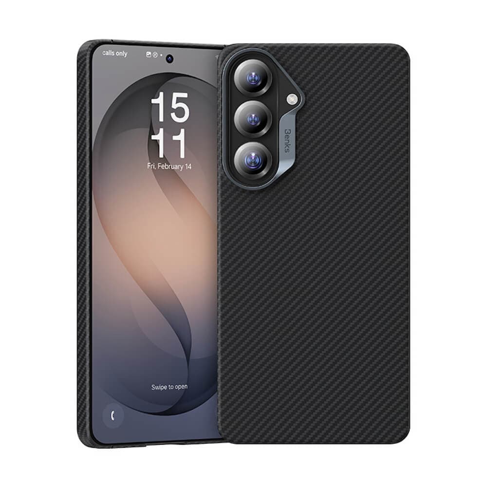 Кевларен кейс с MagSafe за Samsung Galaxy S26 - Benks Armor Air Kevlar Metal Frame Case 600D (черен)