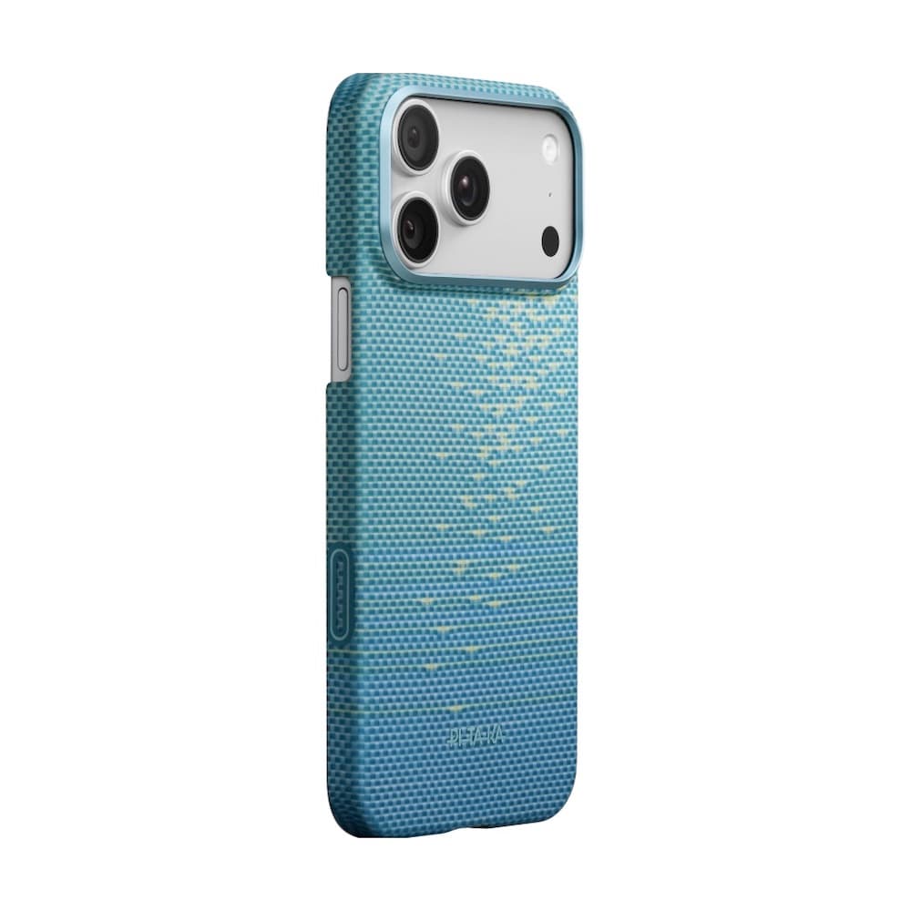 Кевларен кейс с MagSafe за iPhone 17 Pro Max - Pitaka PitaTap Lucid Blue Ultra Slim Case Aramid Fiber