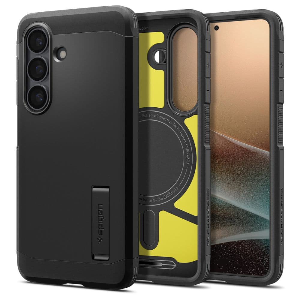Хибриден кейс с най-висока степен на защита с MagSafe за Samsung Galaxy S26 Plus - Spigen Tough Armor MagSafe Case (черен)