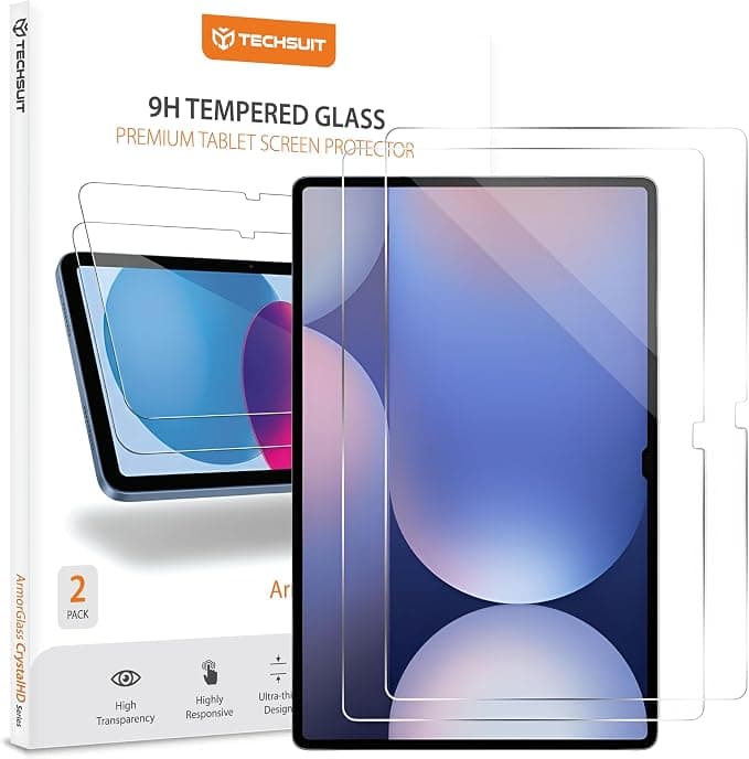 Комплект 2 броя калени стъклени защитни покрития за дисплея на Samsung Galaxy Tab S10 Plus, Tab S9 Plus, Tab S9 FE Plus - Techsuit ArmorGlass CrystalHD Tempered Glass Screen Protector 2 Pack (прозрачен)