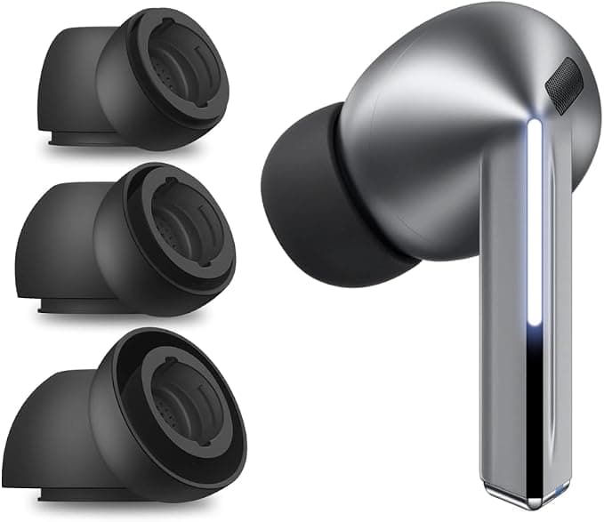3 комплекта силиконови тапи с размери S, M и L за Samsung Galaxy Buds 3 Pro - Techsuit AirVibe (ET3) Silicone Eartips (черен)