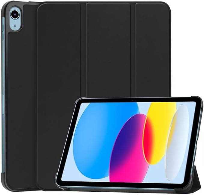 Кожен кейс и поставка за iPad 10 (2022), iPad 11 (2025) - Techsuit FoldPro Leather Case (черен)