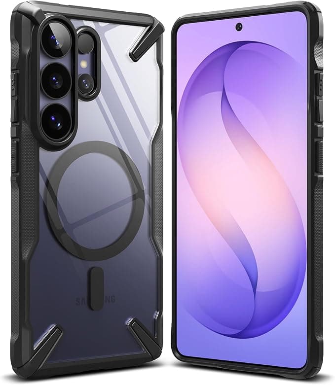Хибриден кейс с висока степен на защита с MagSafe за Samsung Galaxy S26 Ulta - Ringke Fusion X Magnetic Case (черен-прозрачен)