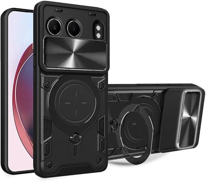 Хибриден удароустойчив кейс с вградена поставка за OnePlus Nord 4 - Techsuit CamGuard Pro Case (черен)