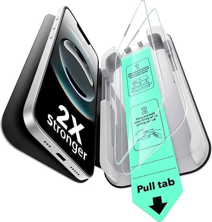 2 броя калени стъклени защитни покрития за дисплея на iPhone 17е, iPhone 16е - ESR UltraFit Tray Tempered Glass 2 Pack (прозрачен)