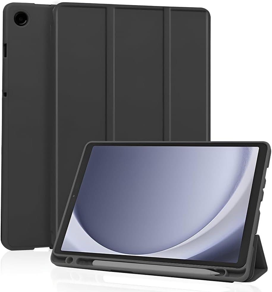Термополиуретанов (TPU) кейс и поставка за Samsung Galaxy Tab A11, Galaxy Tab A9 - Techsuit Flex Trifold Case (with Pencil Holder) (черен)