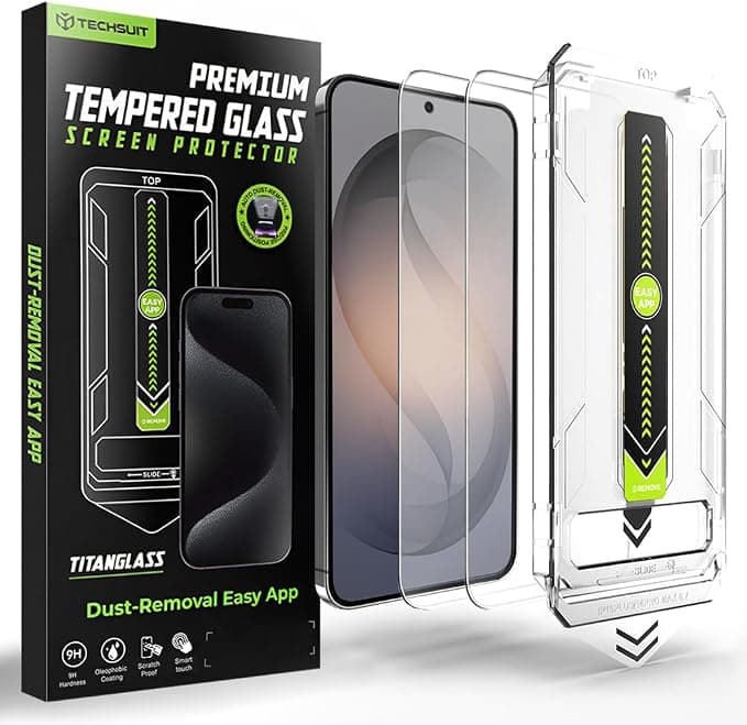 Стъклено защитно покритие за дисплея на Samsung Galaxy S26 (2 броя) - Techsuit TitanGlass CrystalHD Tempered Glass (прозрачен)