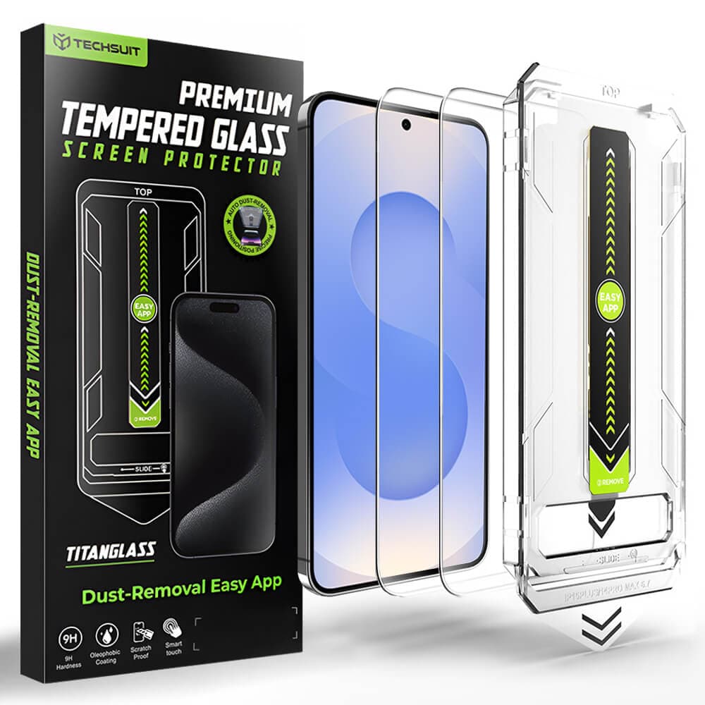 Стъклено защитно покритие за дисплея на Samsung Galaxy S25, Galaxy S24 (2 броя) - Techsuit TitanGlass CrystalHD Tempered Glass (прозрачен)