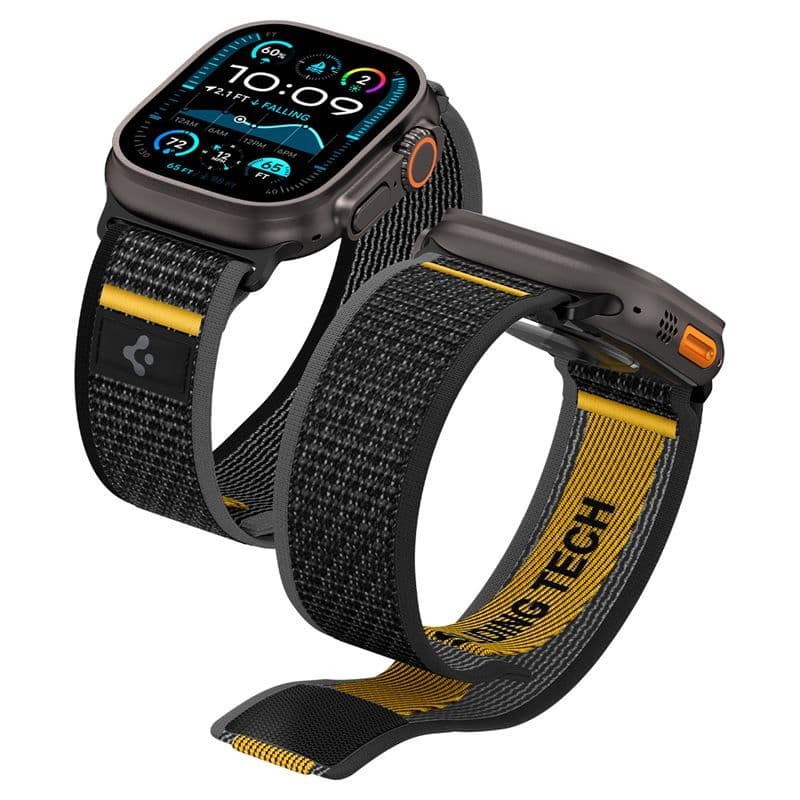 Текстилна каишка за Apple Watch 44мм, 45мм, 46мм, Ultra, Ultra 2, Ultra 3 49мм - Spigen Athlex Air Watchband (черен)
