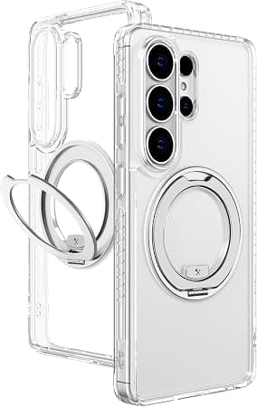 Хибриден удароустойчив кейс с MagSafe за Samsung Galaxy S26 Ultra - AmazingThing Titan Pro MagSpin Hybrid Case (прозрачен)