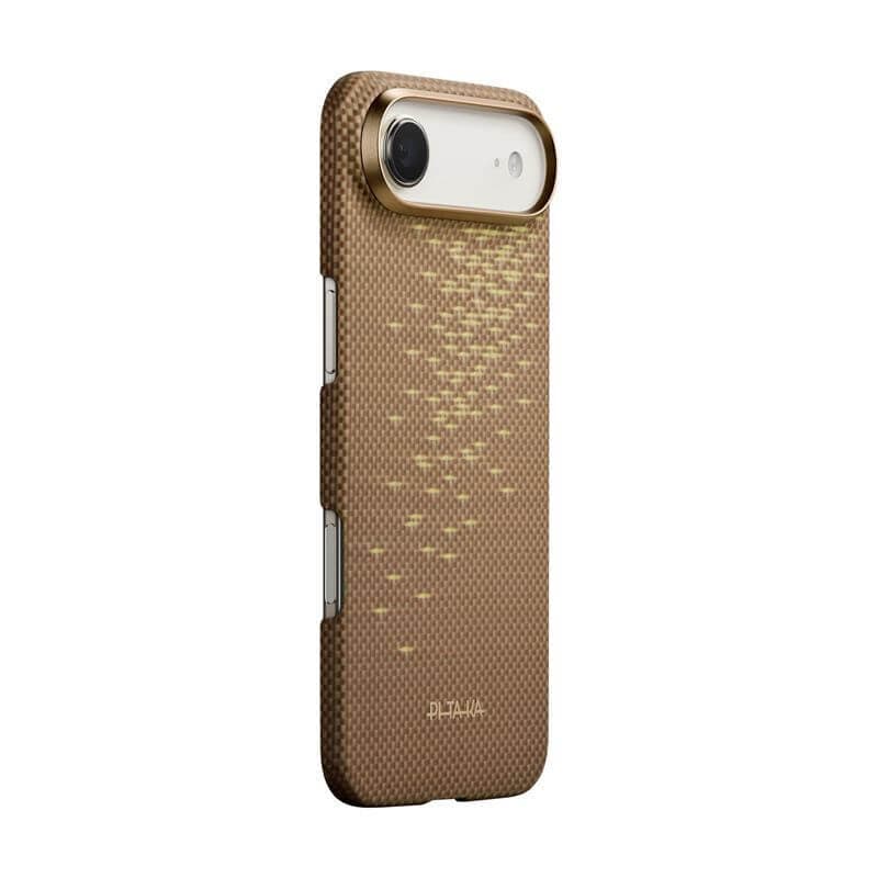 Кевларен кейс с MagSafe за iPhone 17 Air - Pitaka Glints of Gold Edge Ultra Slim Aramid Fiber Case