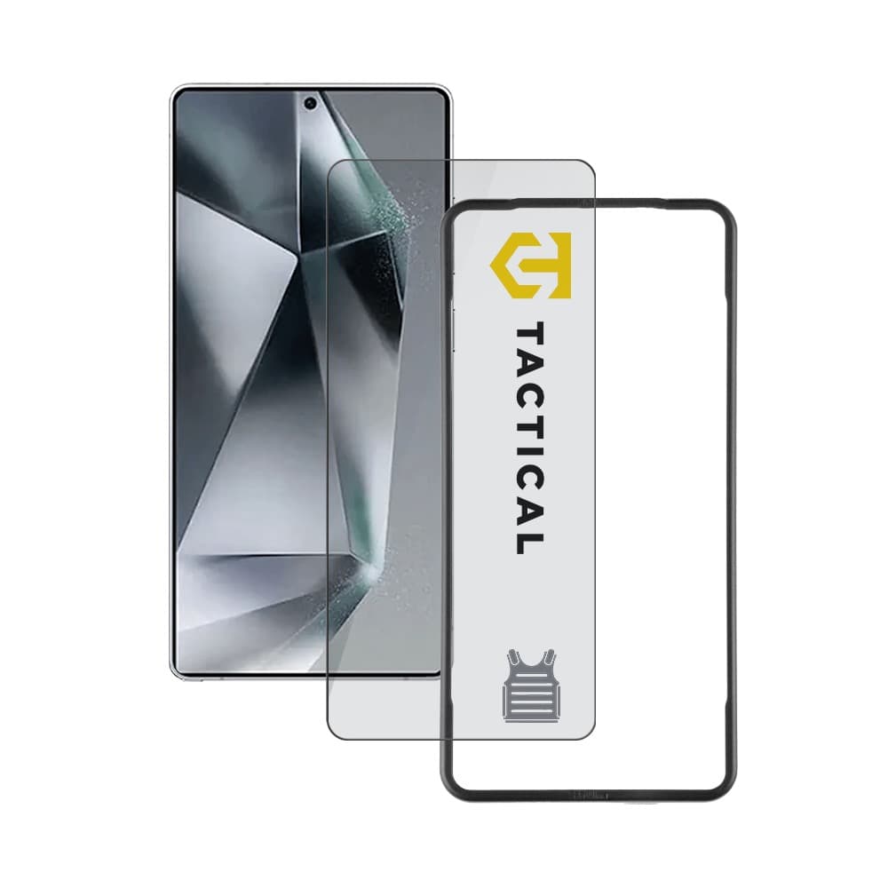 Калено стъклено защитно покритие за дисплея на Samsung Galaxy S26 Ultra - Tactical Impact Armour 5D Glass (прозрачен-черен)