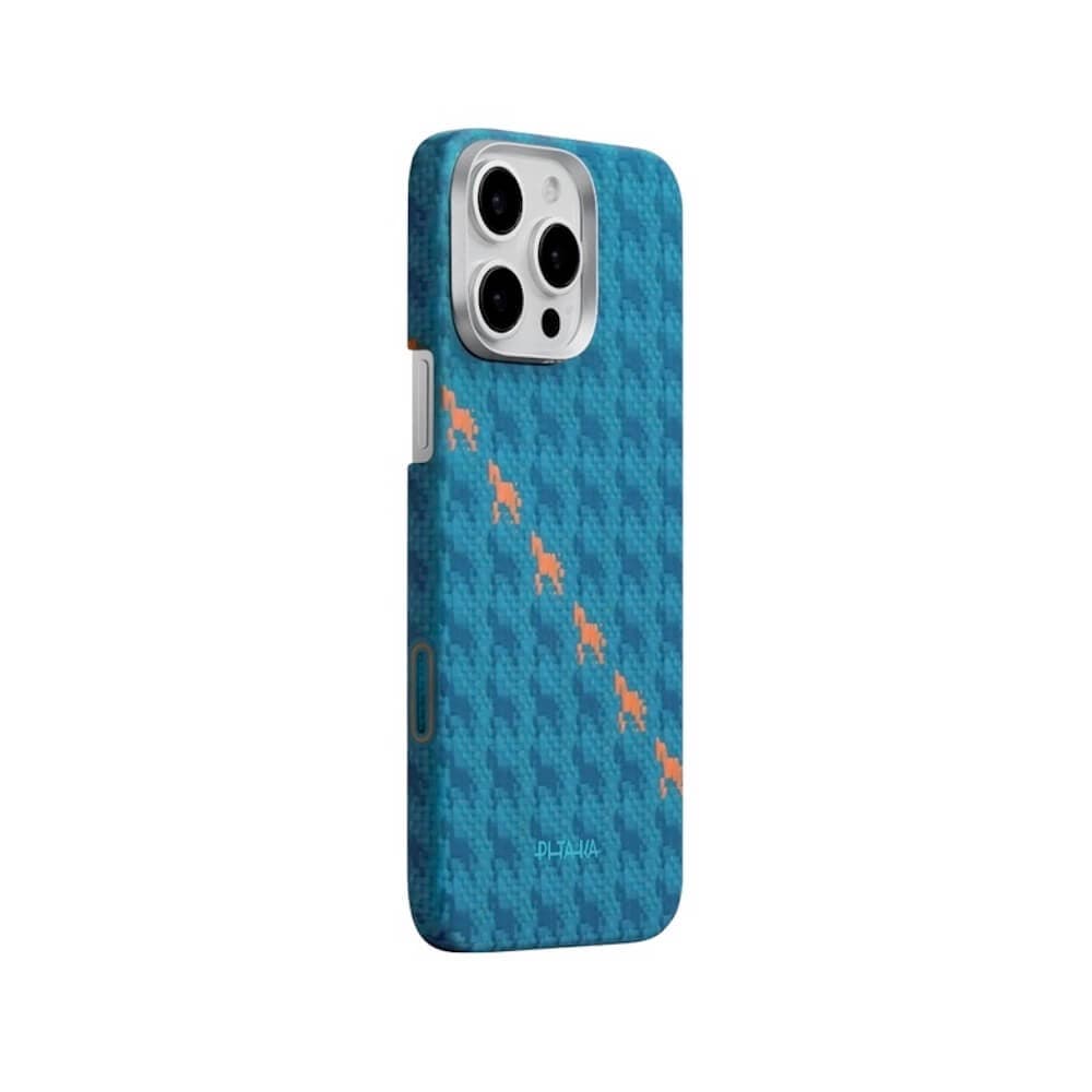 Кевларен кейс с MagSafe за iPhone 16 Pro - Pitaka Happiness Rides Indigo Edge Ultra Slim Aramid Fiber Case