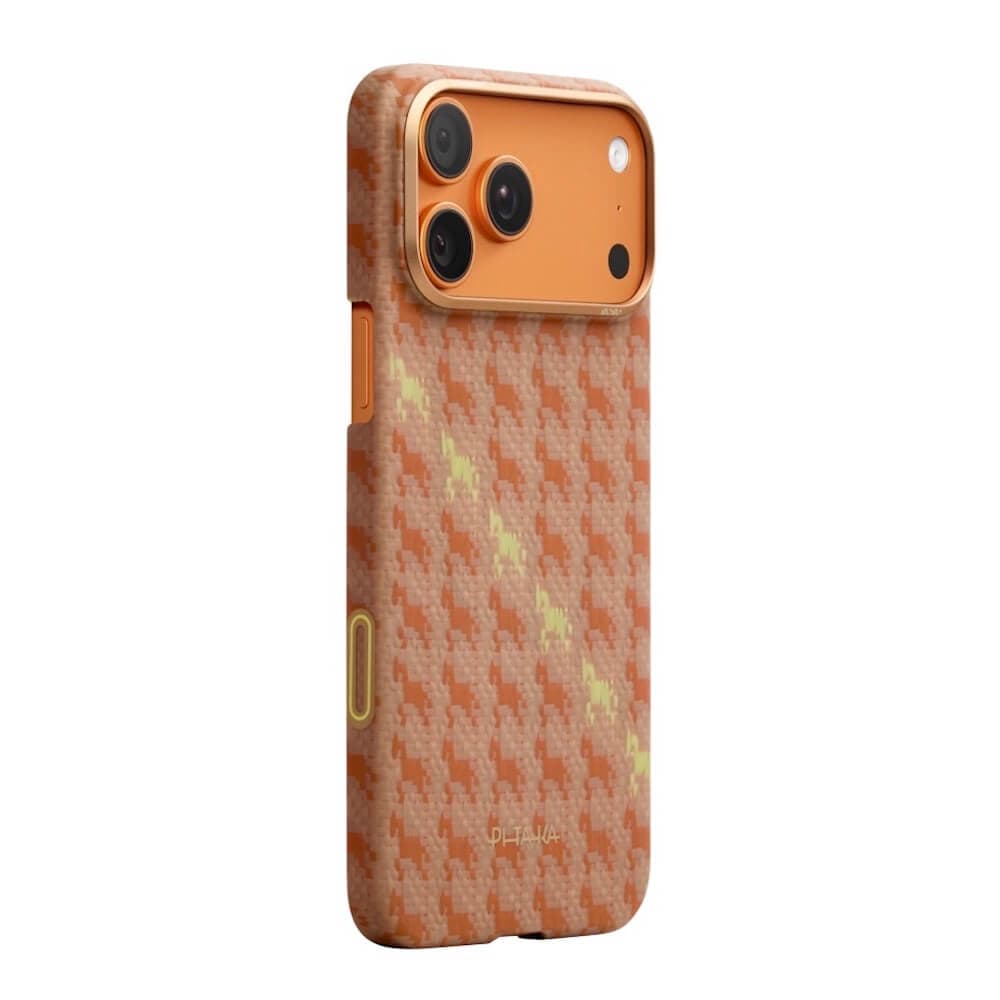 Кевларен кейс с MagSafe за iPhone 17 Pro Max - Pitaka Happiness Rides Amber Edge Ultra Slim Aramid Fiber Case