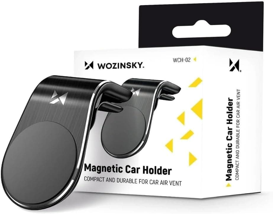 Магнитна поставка за радиатора на кола за iPhone с MagSafe - Wozinsky WCH-02 Magnetic Air Vent Car Mount (черен)