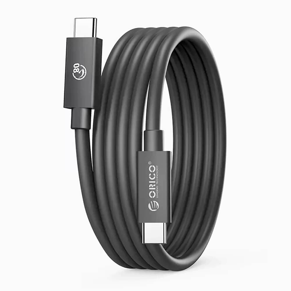 Thunderbolt 5 (USB-C) кабел за Apple продукти и устройства с USB-C порт - Orico USB4 Thunderbolt 5 USB-C to USB-C 240W Cable (200 см) (черен)