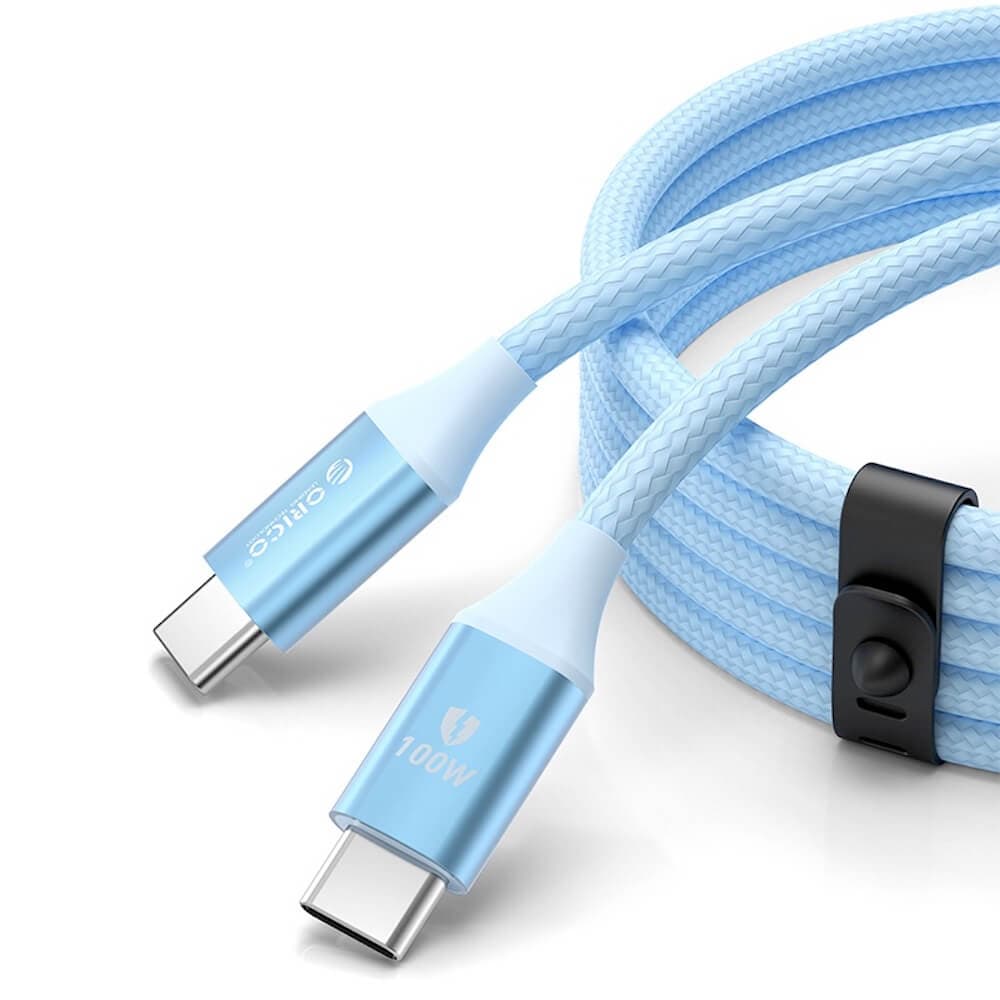 Кабел с бързо зареждане за устройства с USB-C порт - Orico CDX USB-C to USB-C Fast Charging Cable 100W (син) (100 см)