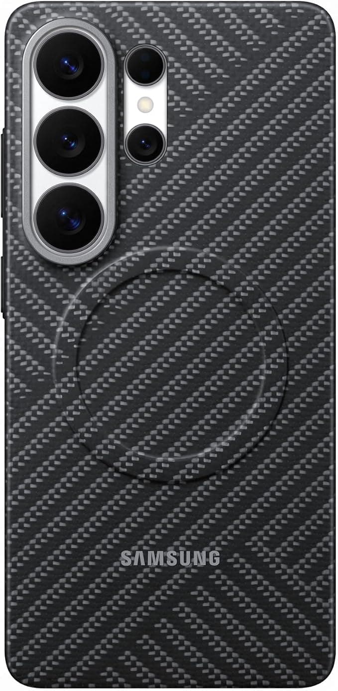 Оригинален кевларен кейс с MagSafe за Samsung Galaxy S26 Ultra - Samsung Carbon Magnet Case EF-KS948SSE (сив)