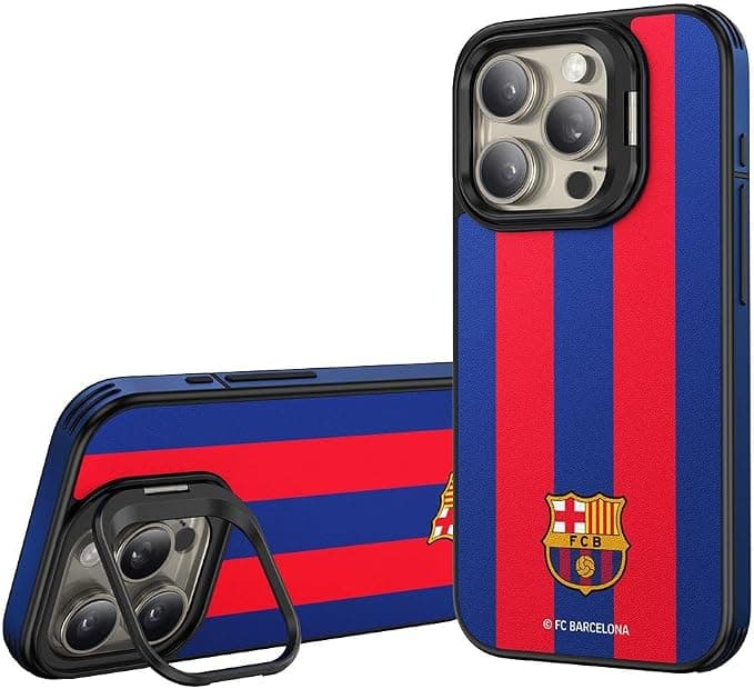 Хибриден удароустойчив кейс с MagSafe за iPhone 15 Pro Max - FC Barcelona Official Magnetic Hybrid Case (червен-син)