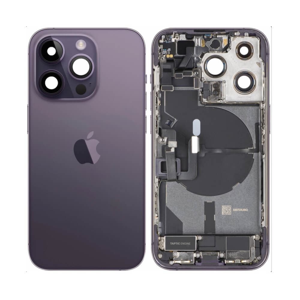 Оригинален резервен заден капак заедно с безжично зареждане - Apple iPhone 14 Pro Backcover Full Assembly (лилав)