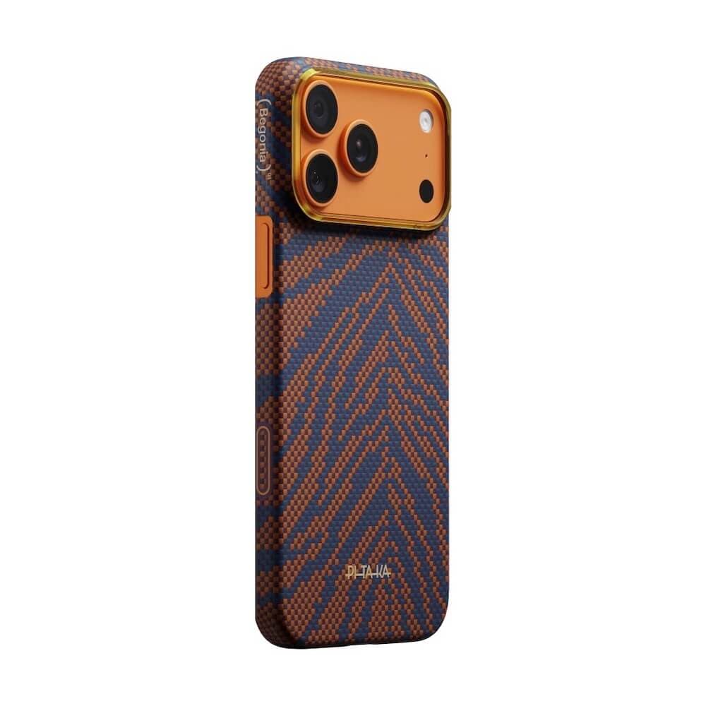 Кевларен кейс с MagSafe за iPhone 17 Pro - Pitaka Breath Of Veins Burning Orange Edge Ultra Slim Aramid Fiber Case Limited Edition