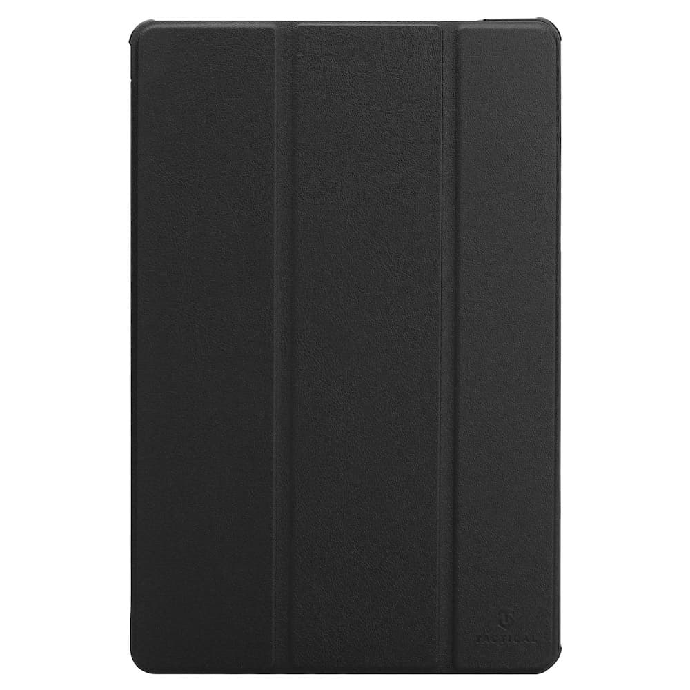 Калъф от изкуствена кожа и поставка за Samsung Galaxy Tab A11 Plus - Tactical Book Tri Fold Case (черен)