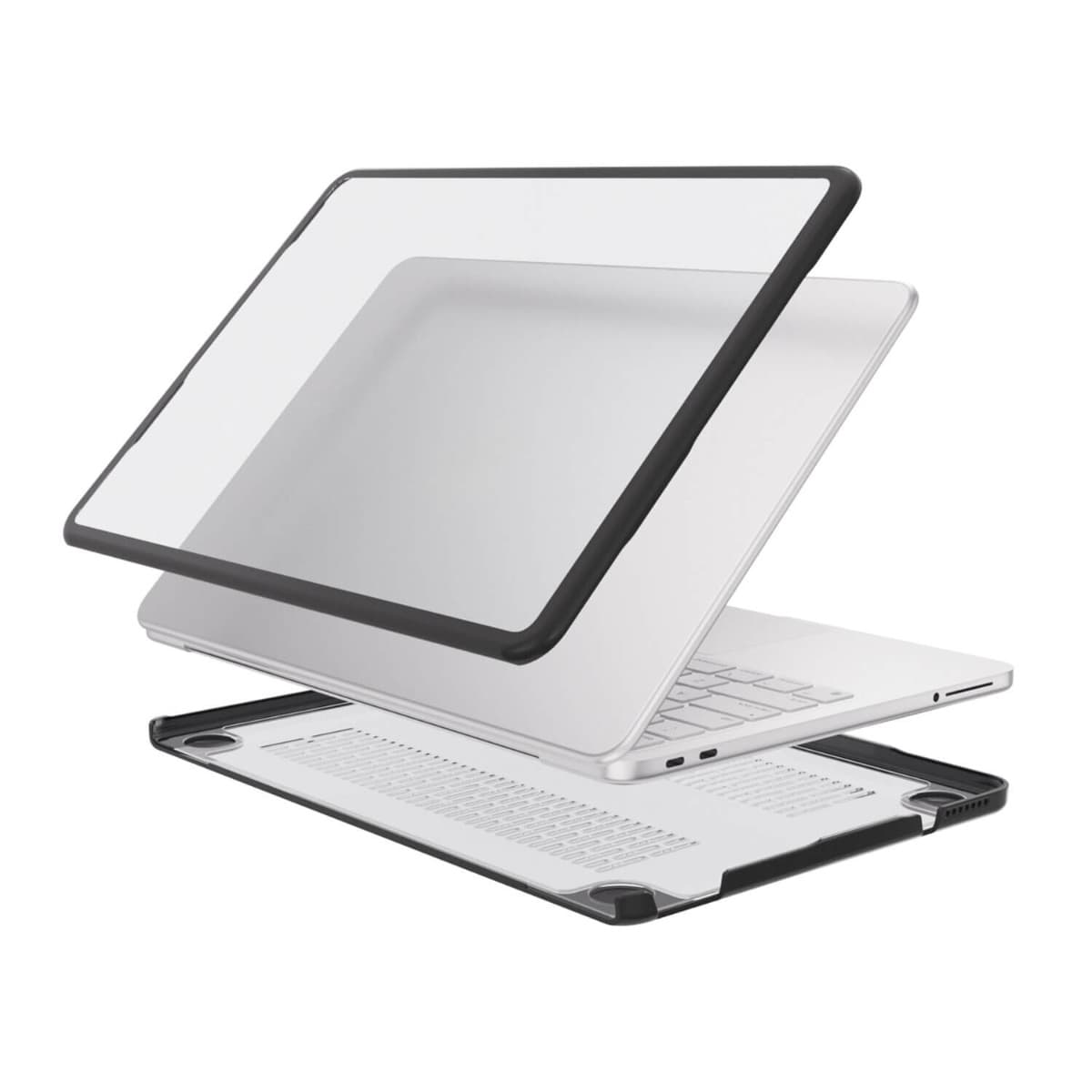 Удароустойчив хибриден кейс за MacBook Neo 13 (2026) - 4smarts Hybrid Shell Case (черен-прозрачен)