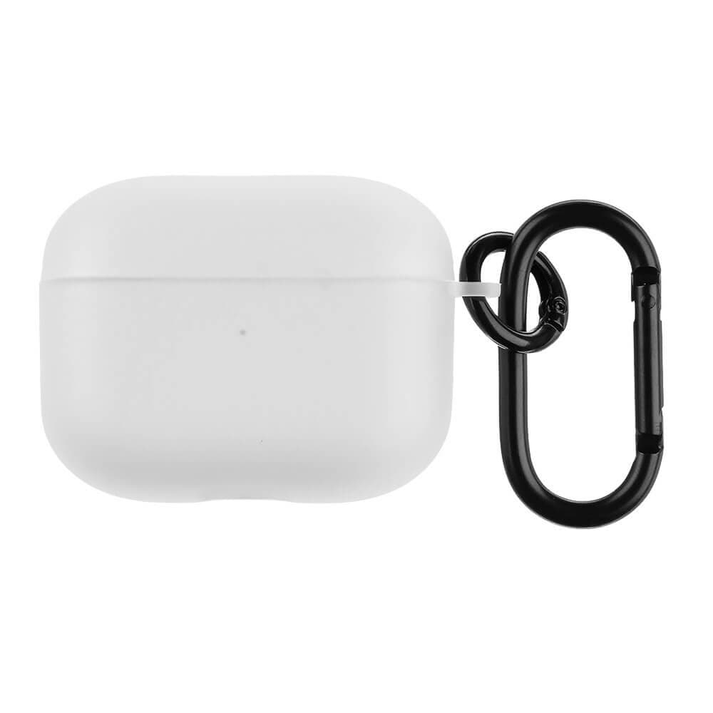 Силиконов калъф с карабинер за Apple Airpods Pro 3 - OBALME GhostCase Silicone Case (бял-прозрачен)